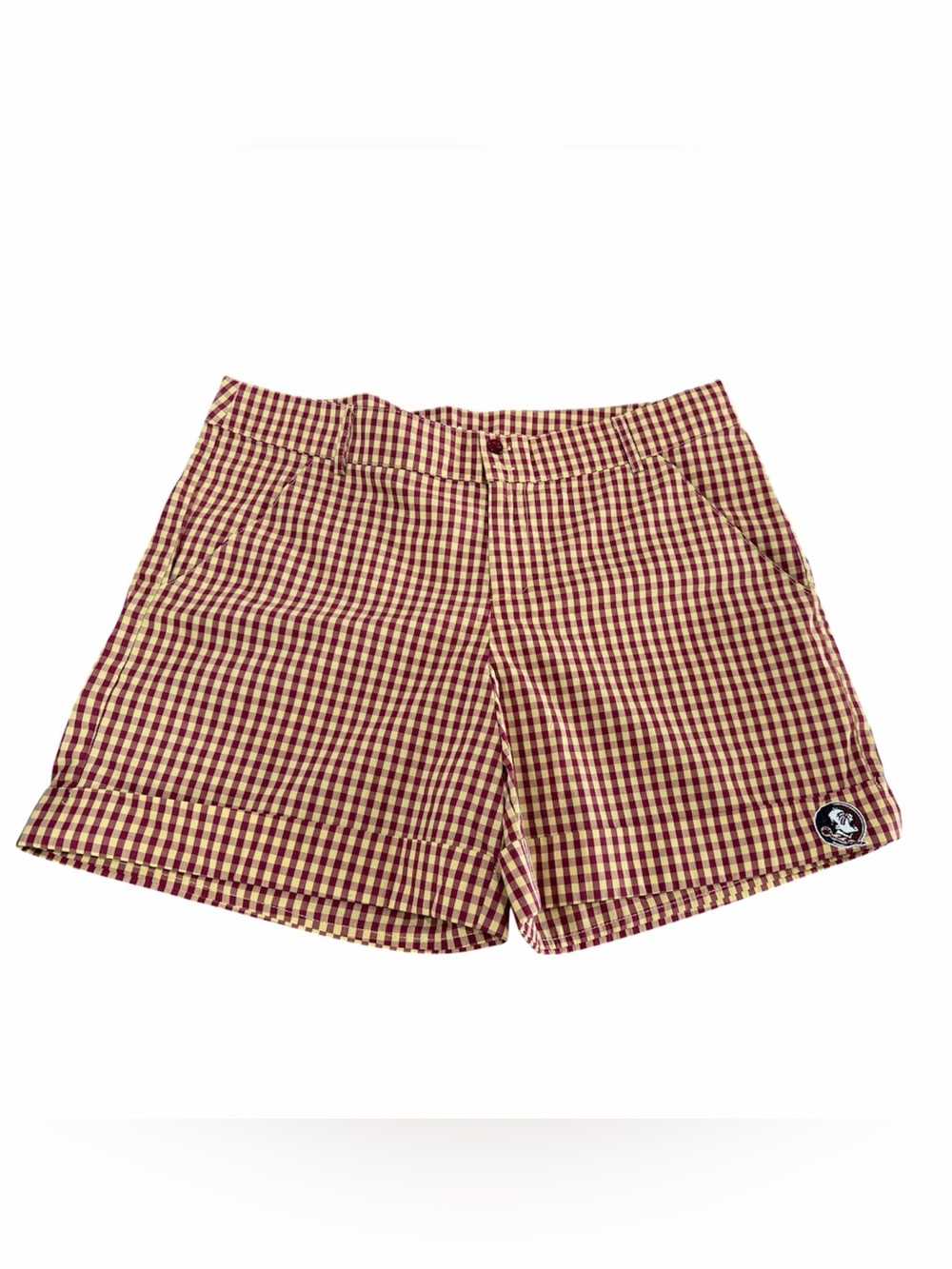 Women's Burgundy Gingham Shorts